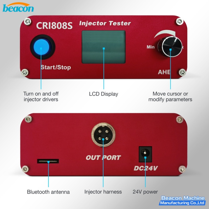 {Probador de Inyectores Common Rail Diésel Bluetooth AHE Solenoide Piezoeléctrico Herramienta de Diagnóstico y Reparación CRI808S}