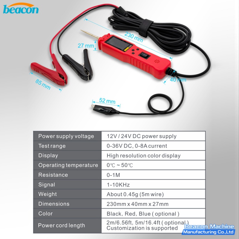 {Tester de Circuito Eléctrico Automotriz Sonda de Potencia Inteligente Escáner Digital de Componentes de Voltaje Herramienta de Diagnóstico P200}