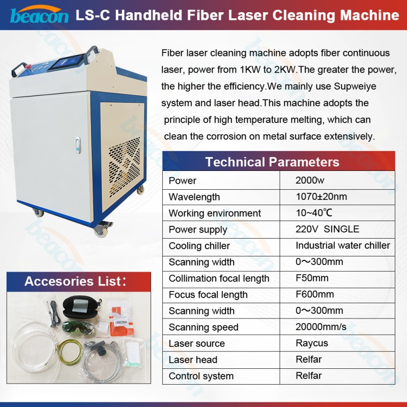 Handheld Laser Cleaner, Fiber Laser Cleaning Machine, Laser Rust Removal Tool