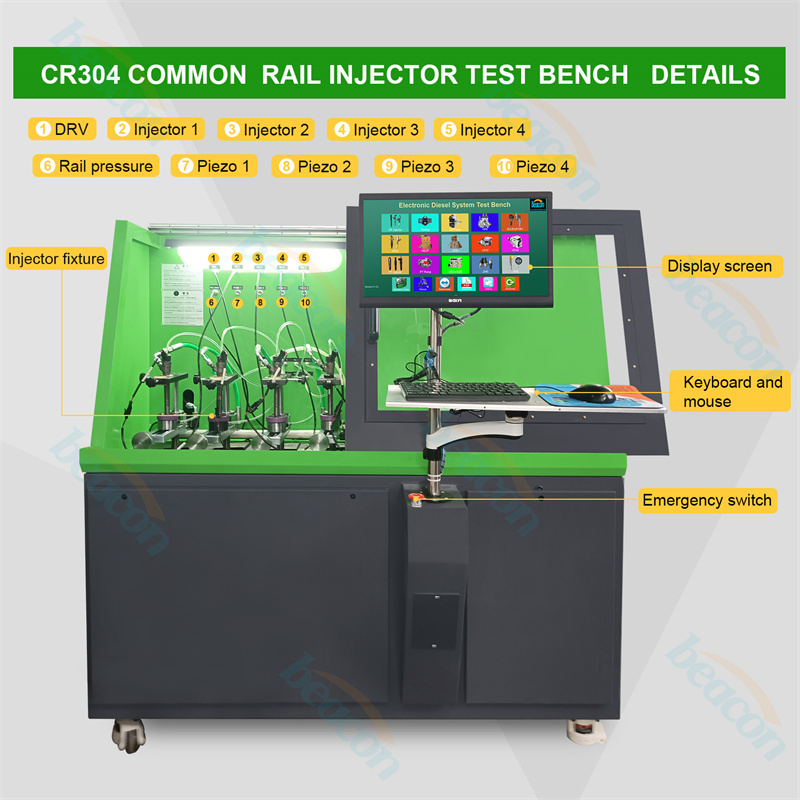 CR304 Test Bench, 4 Injector Test Stand, Common Rail Injector Coding