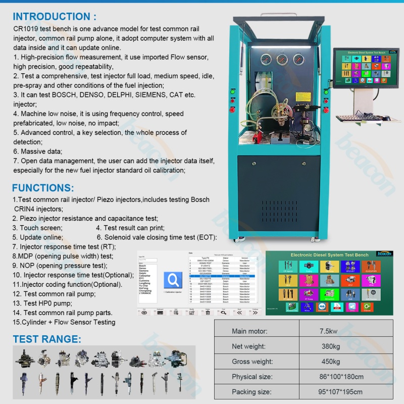 Common Rail Injector Tester, Diesel Fuel Pump Test Bench, EUI EUP Calibration