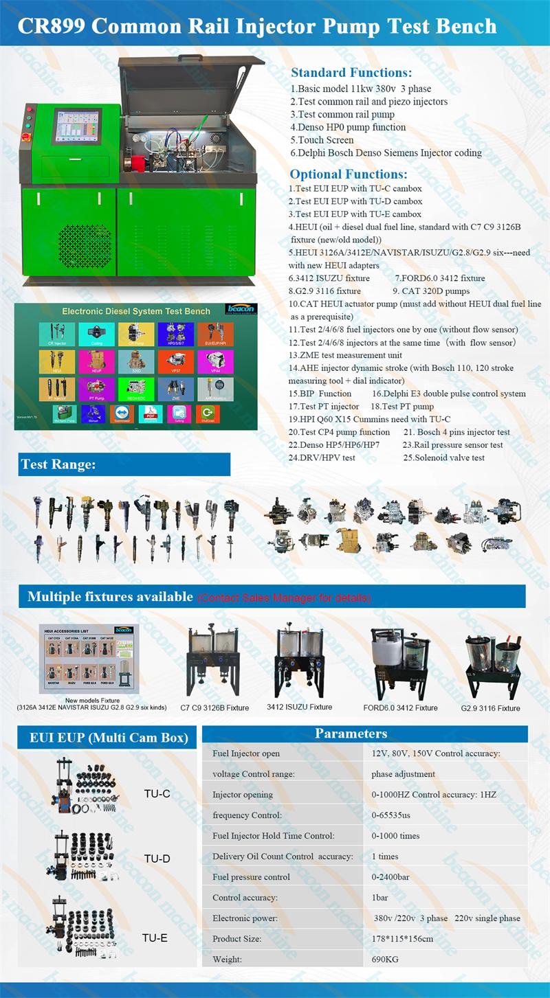 Universal Common Rail Test Bench, EUI EUP Test Rig, HEUI Injector Tester Universal Common Rail Test Bench, EUI EUP Test Rig, HEUI Injector Tester