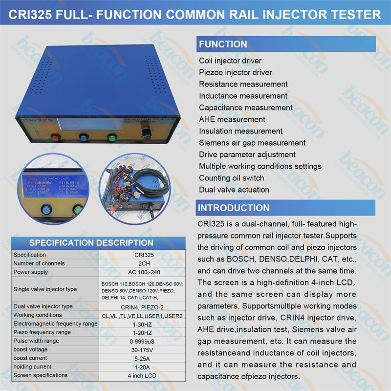 Common Rail Injector Tester, Dual Channel Injector Driver, CRIN4 Injector Tester